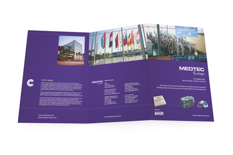 Medtec Europe 6-page conference brochure