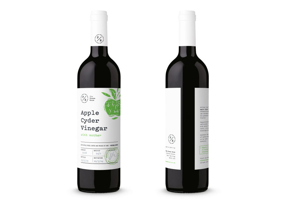 The Press Room Apple Cyder Vinegar bottle labels